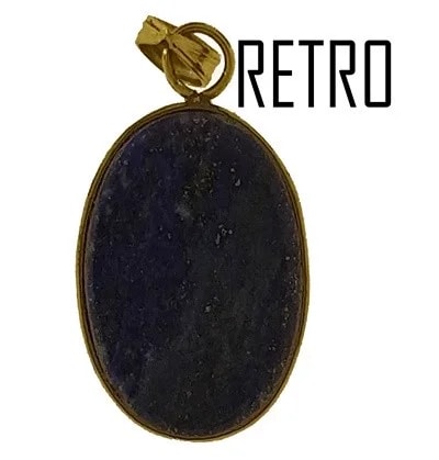 Ciondolo Pendente Cabochon Lapis Donna Oro Giallo 18 Kt Carati Ct 750 2,70 Gr - immagine 3