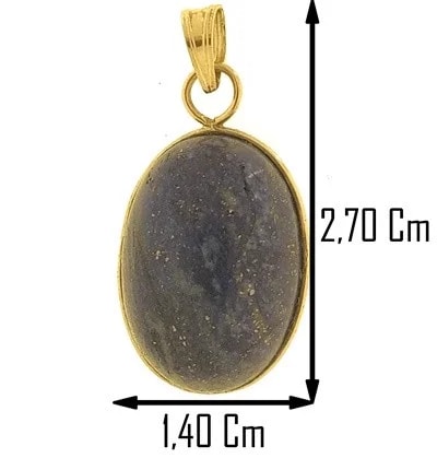 Ciondolo Pendente Cabochon Lapis Donna Oro Giallo 18 Kt Carati Ct 750 2,70 Gr - immagine 2