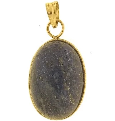 Ciondolo Pendente Cabochon Lapis Donna Oro Giallo 18 Kt Carati Ct 750 2,70 Gr