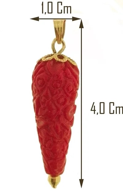 Ciondolo Pendente Cornetto Corno Donna Oro Giallo 18 Kt Carati Ct 750 - immagine 2