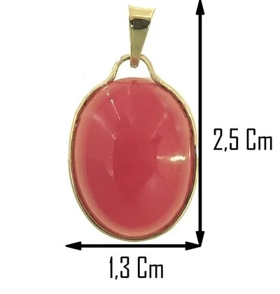 Ciondolo Pendente Corniola Rossa Donna Oro Giallo 18 Kt Carati Ct 750 2,20 Gr - immagine 2