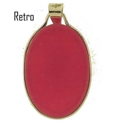 Ciondolo Pendente Corniola Rossa Donna Oro Giallo 18 Kt Carati Ct 750 2,20 Gr - immagine 3