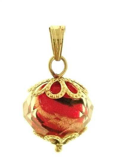 Ciondolo Pendente Cristallo Murano 8 colori oro Giallo Donna 18 Kt Carati Ct 750 1,95 Gr - immagine 2