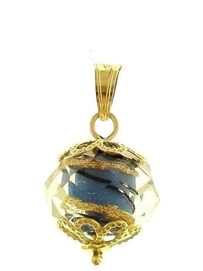 Ciondolo Pendente Cristallo Murano 8 colori oro Giallo Donna 18 Kt Carati Ct 750 1,95 Gr - immagine 5