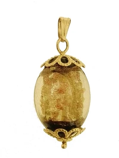 Ciondolo Pendente Cristallo Oro Donna Oro Giallo 18 Kt Carati Ct 750 3,5 Gr