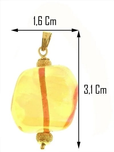 Ciondolo Pendente Cristallo Oro Donna Oro Giallo 18 Kt Carati Ct 750 4,20 Gr - immagine 2