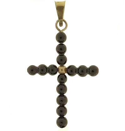 Ciondolo Pendente Croce Uomo Donna Oro Giallo 18 Kt Carati 750 0,80 Gr
