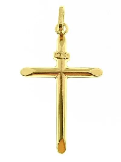 Ciondolo Pendente Croce Uomo Donna Oro Giallo 18 Kt Carati 750 0,60 Gr