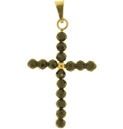 Ciondolo Pendente Croce Uomo Donna Oro Giallo 18 Kt Carati 750 1,15 Gr