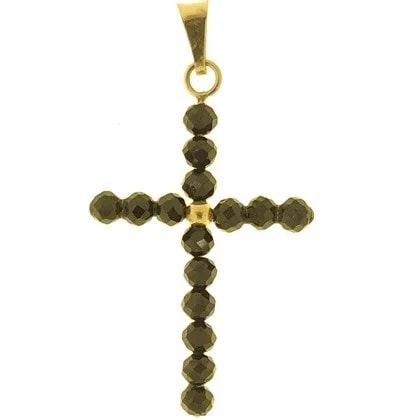 Ciondolo Pendente Croce Uomo Donna Oro Giallo 18 Kt Carati 750 1,15 Gr