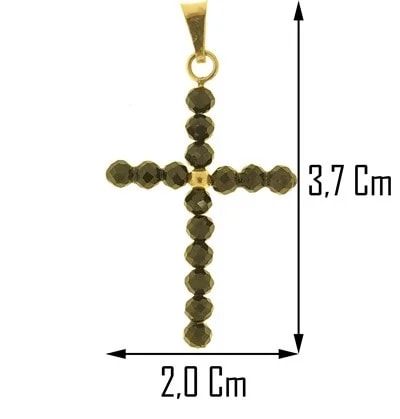 Ciondolo Pendente Croce Uomo Donna Oro Giallo 18 Kt Carati 750 1,15 Gr - immagine 2