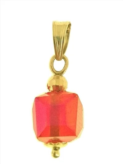 Ciondolo Pendente Cubo 8 colori oro Giallo Donna 18 Kt Carati Ct 750 1,0Gr - immagine 3