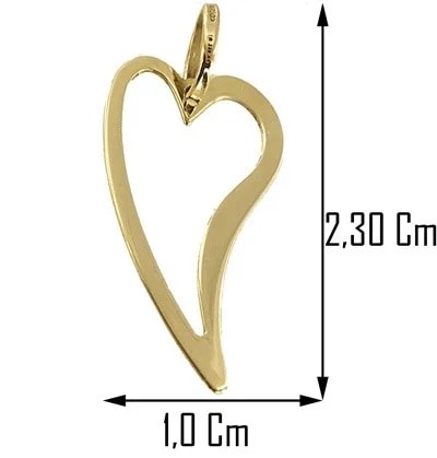 Ciondolo Pendente Cuore Donna Oro Giallo18 Kt Carati Ct 750 0,40 Gr - immagine 2