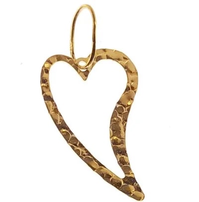 Ciondolo Pendente Cuore Donna Oro Giallo18 Kt Carati Ct 750 0,65 Gr