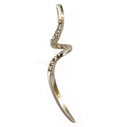 Ciondolo Pendente Diamanti 0,06 Ct Donna Oro Bianco 18 Kt Carati Ct 750 Gr2,35