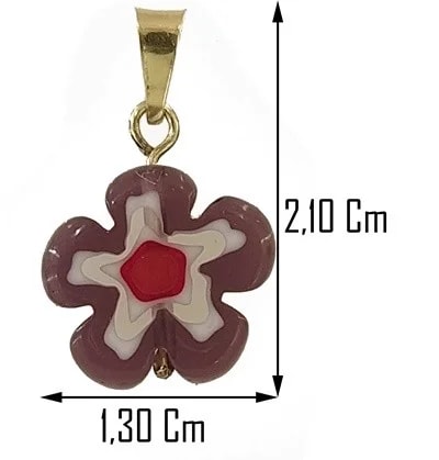Ciondolo Pendente Donna Bambina Bimba Oro Giallo 18 Kt Carat 750 Fiore - immagine 2