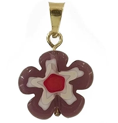 Ciondolo Pendente Donna Bambina Bimba Oro Giallo 18 Kt Carat 750 Fiore