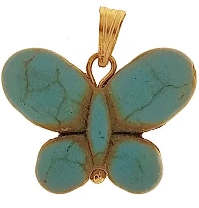 Ciondolo Pendente Donna Bambina Oro Giallo 18 Kt Carati Ct 750 Farfalla 2,20 Gr