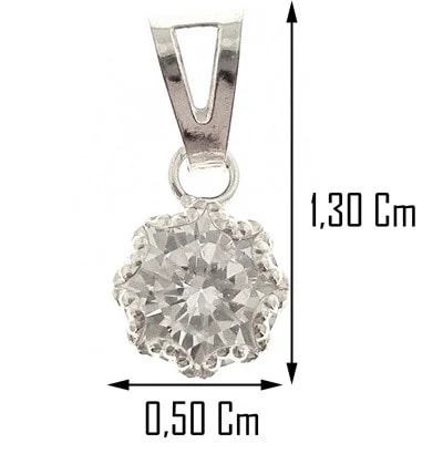 Ciondolo Pendente Donna Oro Bianco 18 Kt Carati 750 0,35 Gr Punto Luce Solitario - immagine 2