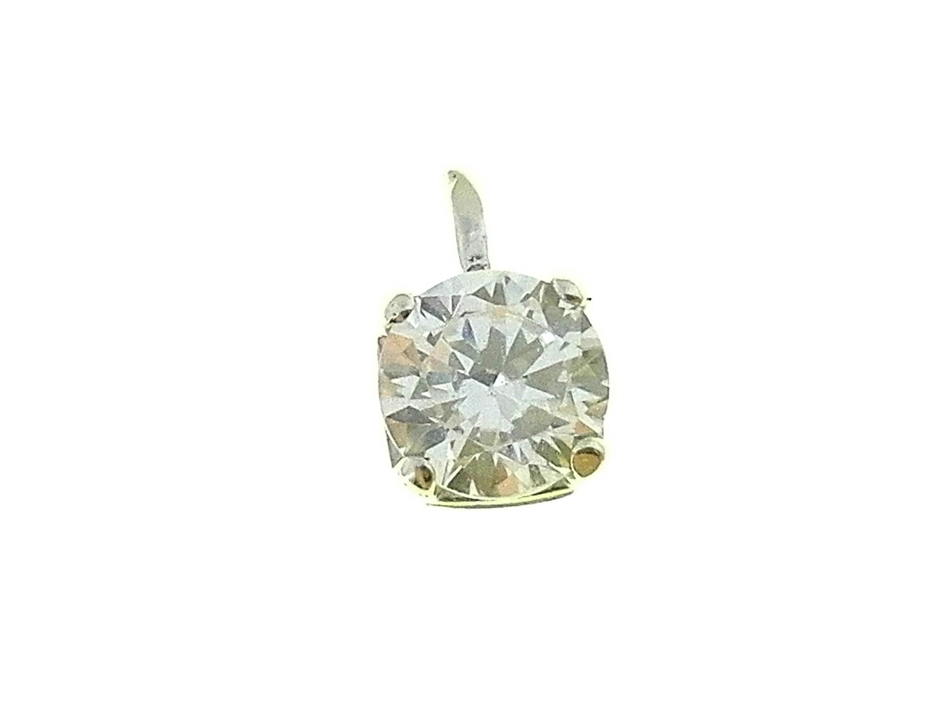 Ciondolo Pendente Donna Oro Bianco 18 Kt Carati 750 0,25 Gr Solitario Punto Luce