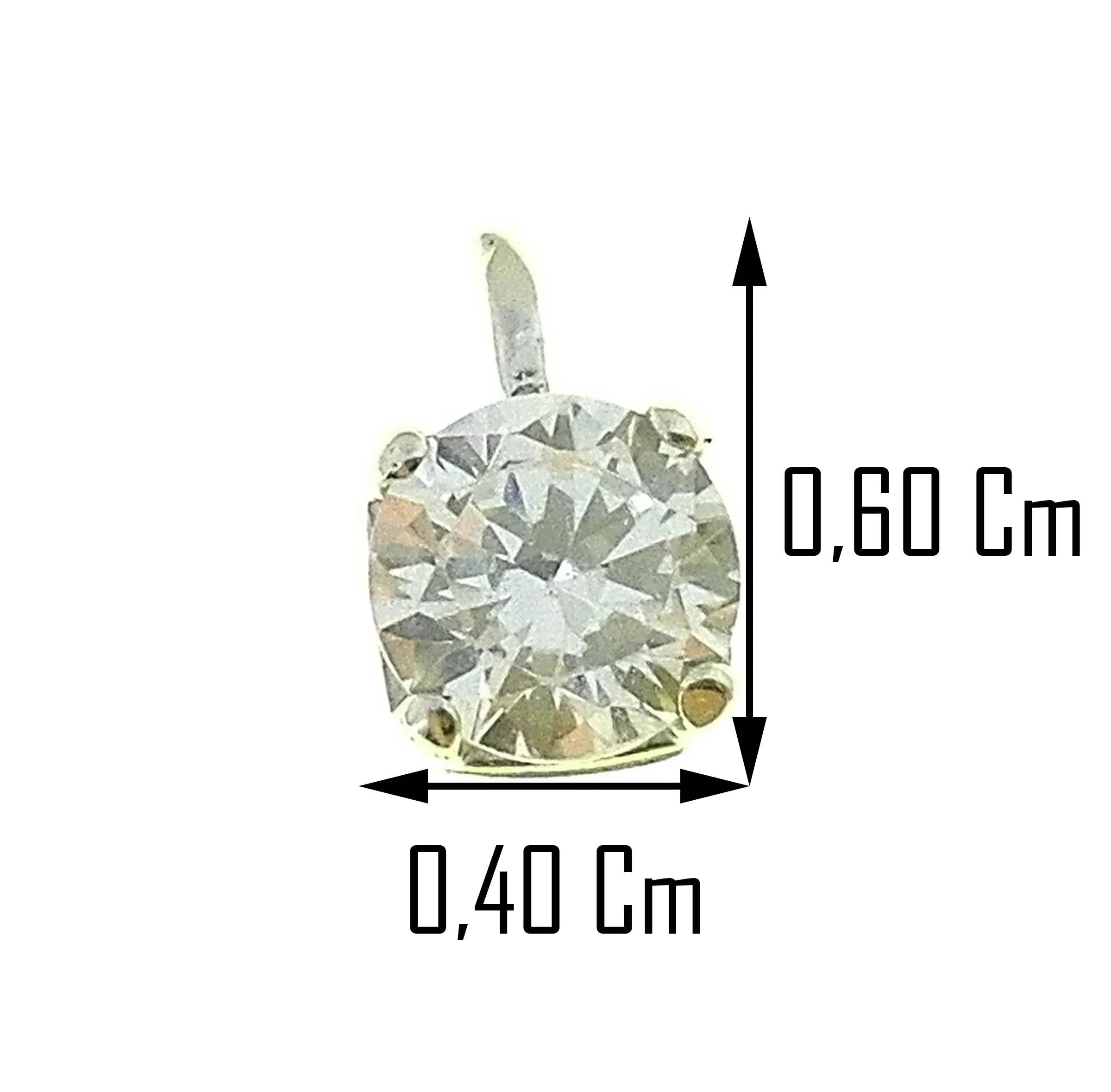 Ciondolo Pendente Donna Oro Bianco 18 Kt Carati 750 0,25 Gr Solitario Punto Luce - immagine 2