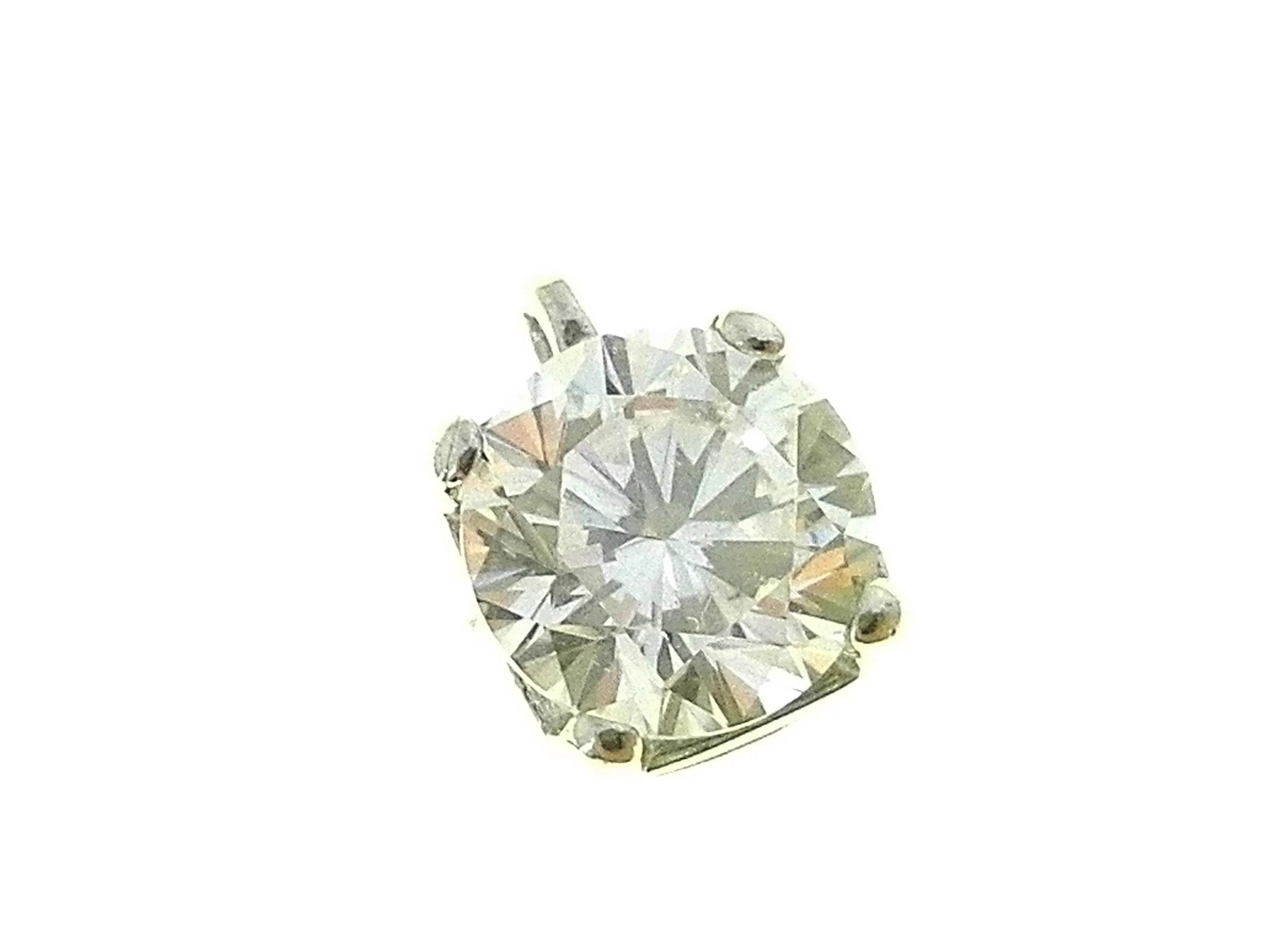 Ciondolo Pendente Donna Oro Bianco 18 Kt Carati 750 0,45 Gr Solitario Punto Luce