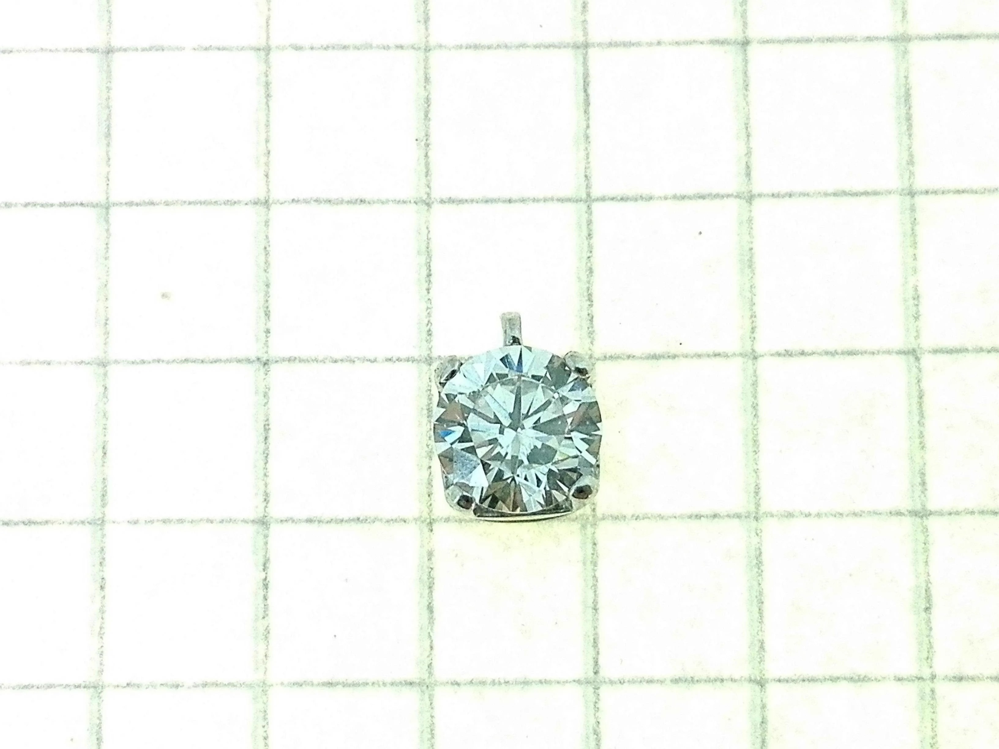 Ciondolo Pendente Donna Oro Bianco 18 Kt Carati 750 0,45 Gr Solitario Punto Luce - immagine 2