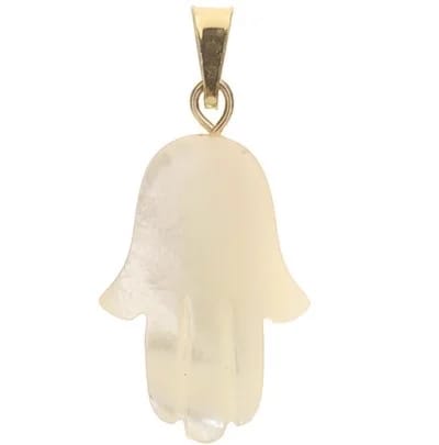 Ciondolo Pendente Donna Oro Giallo 18 Kt Carati 750 Mano Di Fatima 1,40 Gr