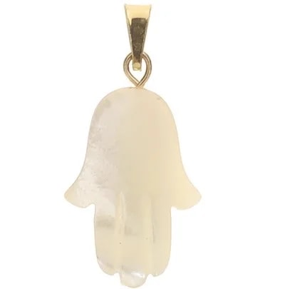 Ciondolo Pendente Donna Oro Giallo 18 Kt Carati 750 Mano Di Fatima 1,40 Gr