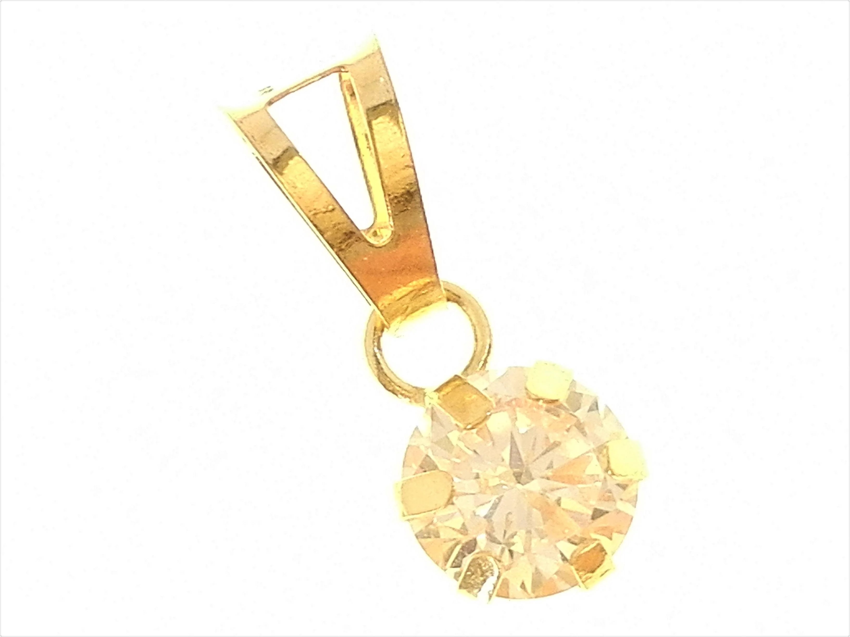 Ciondolo Pendente Donna Oro Giallo 18 Kt Carati Ct 750 0,45 Gr Punto Luce
