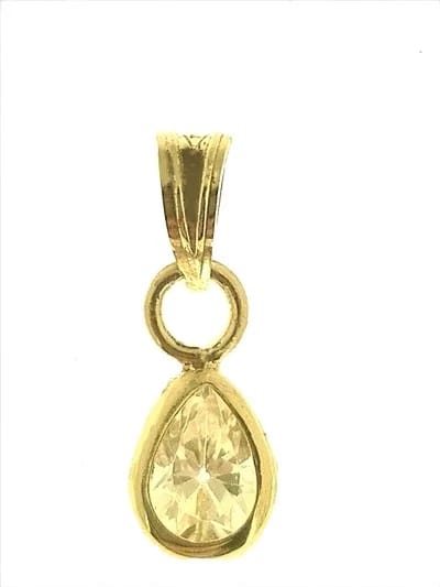 Ciondolo Pendente Donna Oro Giallo 18 Kt Carati Ct 750 0,65 Gr Punto Luce