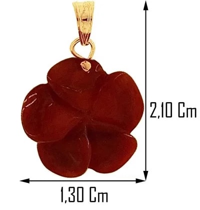 Ciondolo Pendente Donna Oro Giallo 18 Kt Carati CT 750 0,95 Gr Fiore Corallo - immagine 2
