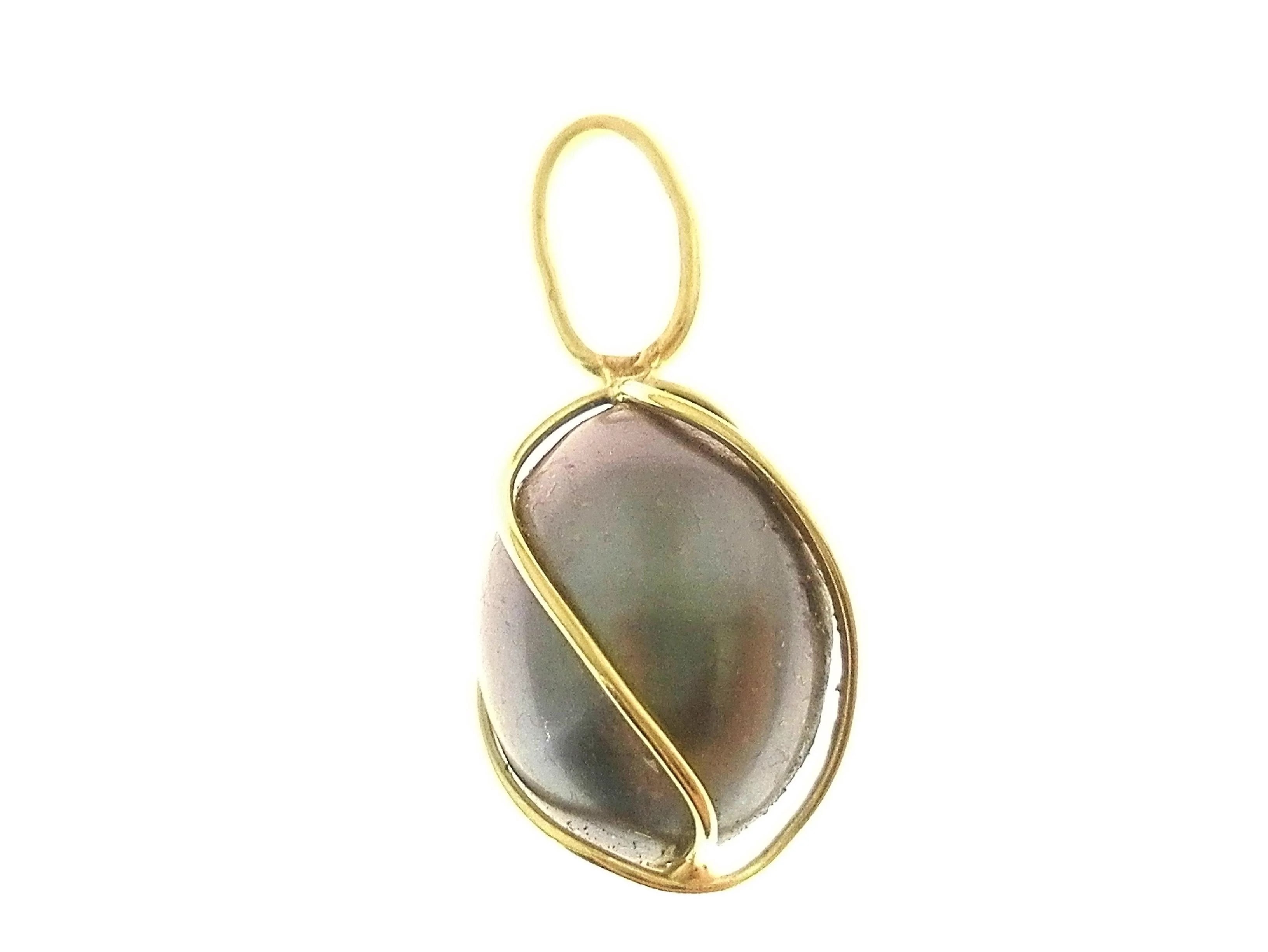 Ciondolo Pendente Donna Oro Giallo 18 Kt Carati Ct 750 0,85 Gr Perla