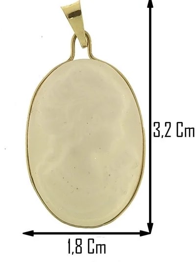 Ciondolo Pendente Donna Oro Giallo 18 Kt Carati Ct 750 Gr 1,50 Cameo Cammeo - immagine 2