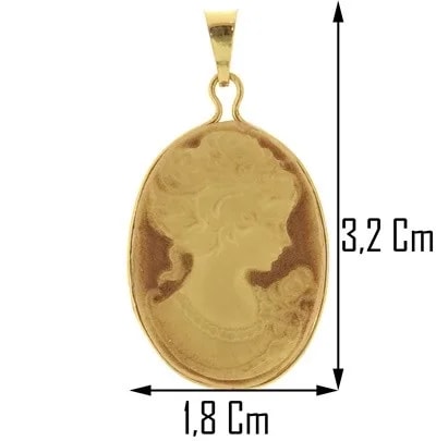 Ciondolo Pendente Donna Oro Giallo 18 Kt Carati Ct 750 Gr 1,50 Cameo - immagine 2