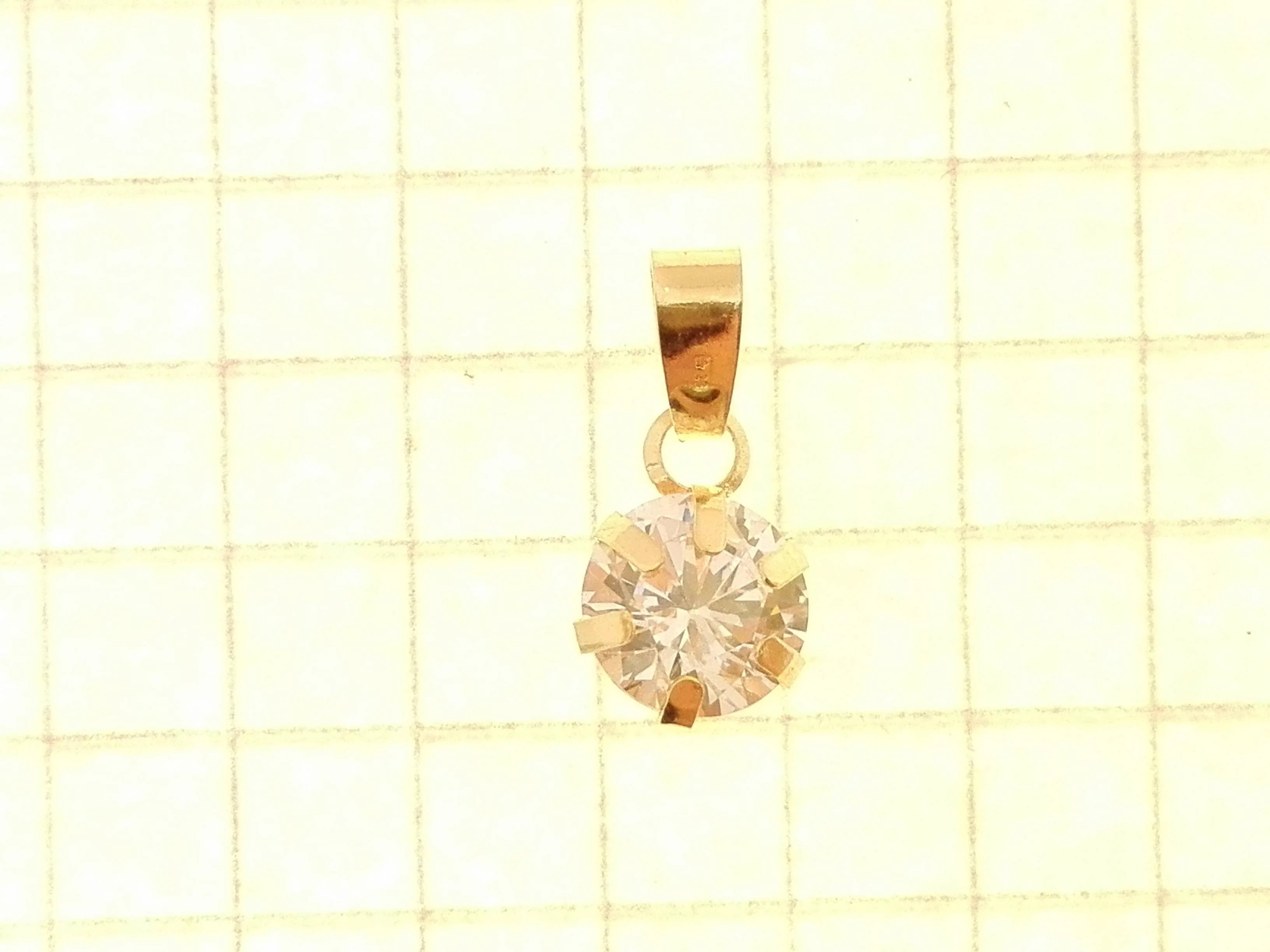 Ciondolo Pendente Donna Oro Giallo 18 Kt Carati Ct 750 Punto Luce Solitario - immagine 2