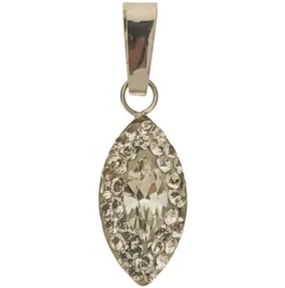 Ciondolo Pendente Donna Ragazza Oro Bianco 18 Kt Carati Ct 750 0,40 Gr Goccia