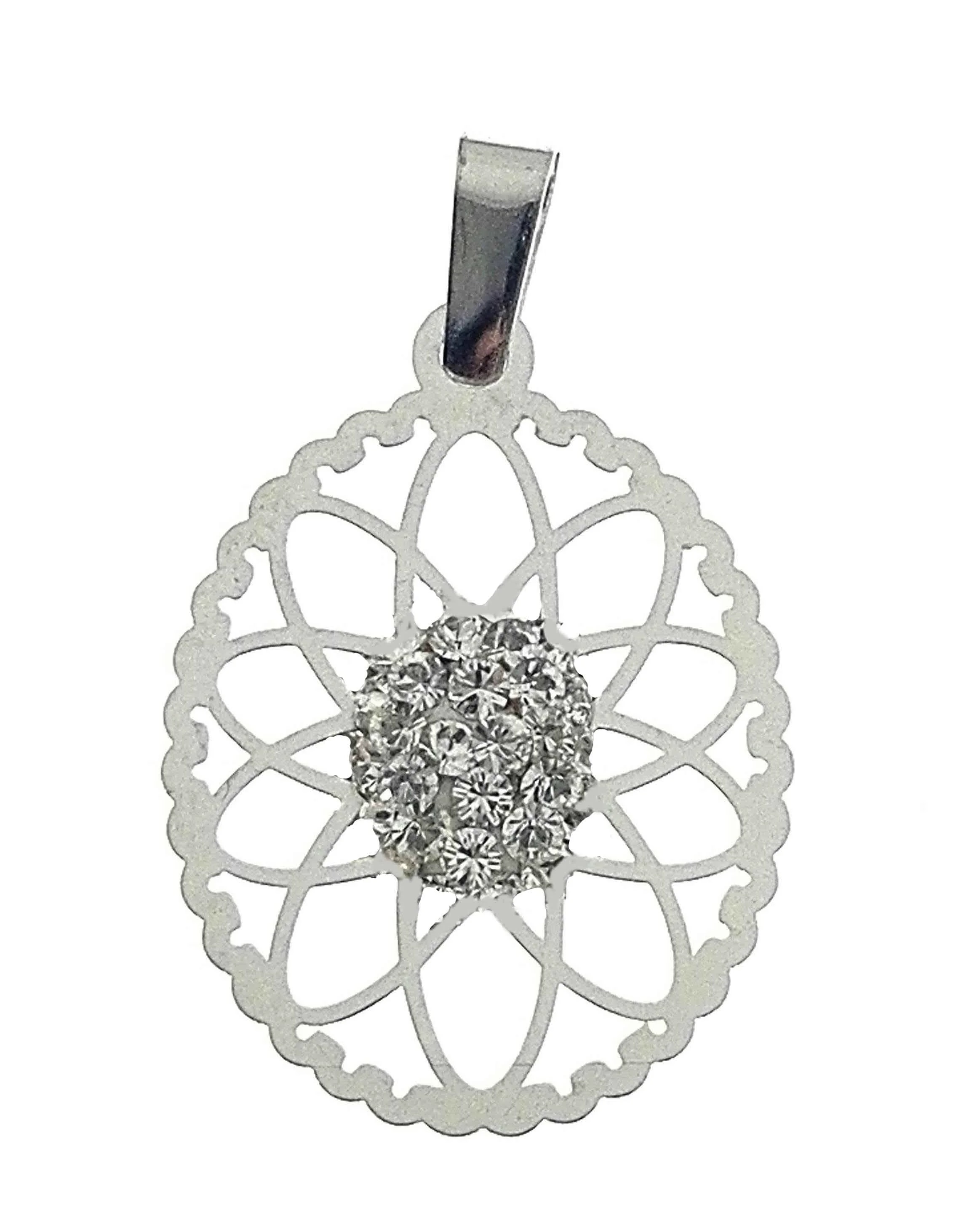 Ciondolo Pendente Donna Ragazza Oro Bianco 18 Kt Carati Ct 750 0,60 Gr