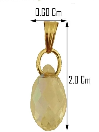Ciondolo Pendente Donna Ragazza Oro Giallo 18 Kt Carati Ct 750 0,75 Gr Goccia - immagine 2