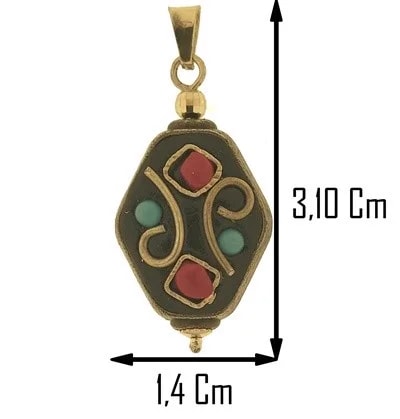 Ciondolo Pendente Etnico Tibetano Donna Oro Giallo 18 Kt Carati Ct 750 5,0 Gr - immagine 2