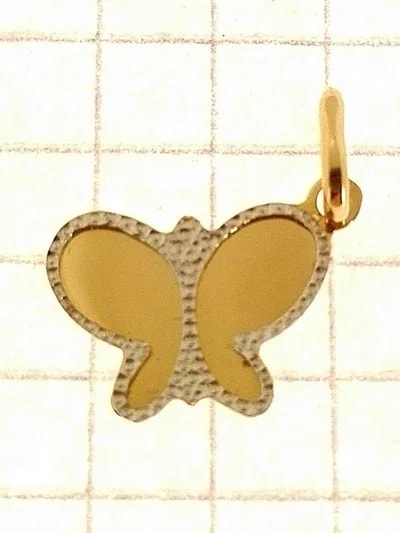 Ciondolo Pendente Farfalla Donna Oro Giallo 18 Kt Carati Ct 750 0,75 Gr - immagine 2