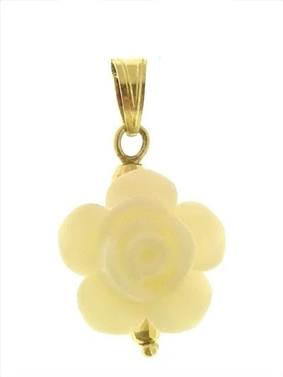Ciondolo Pendente Fiore 7 colori oro Giallo Donna 18 Kt Carati Ct 750 0,80 Gr - immagine 4