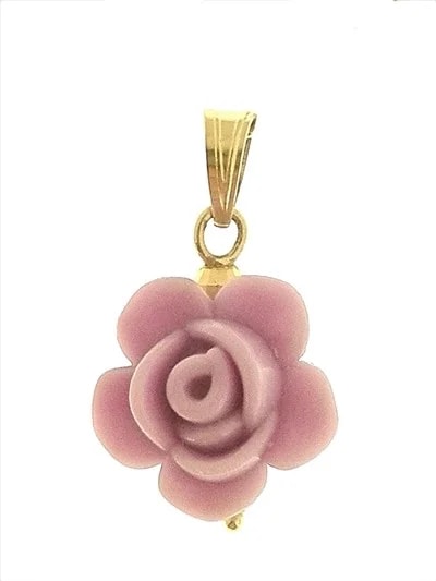 Ciondolo Pendente Fiore 7 colori oro Giallo Donna 18 Kt Carati Ct 750 0,80 Gr - immagine 2