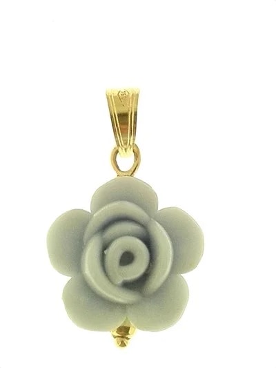 Ciondolo Pendente Fiore 7 colori oro Giallo Donna 18 Kt Carati Ct 750 0,80 Gr - immagine 6