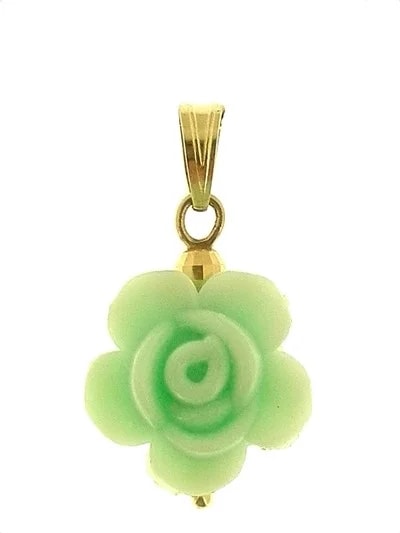 Ciondolo Pendente Fiore 7 colori oro Giallo Donna 18 Kt Carati Ct 750 0,80 Gr - immagine 7