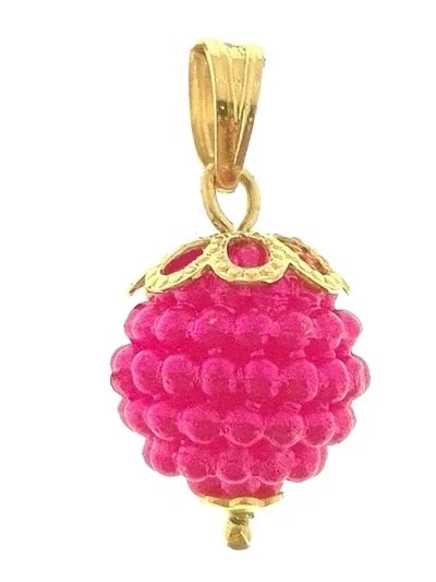 Ciondolo Pendente Nespolina Donna Ragazza Oro Giallo 18 Kt Carati Ct 750 0,85 Gr