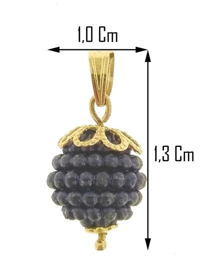 Ciondolo Pendente Nespolina Viola Scuro Donna Oro Giallo 18 Kt Carati Ct 750 - immagine 2