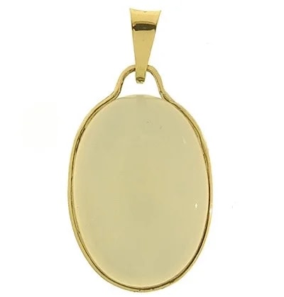 Ciondolo Pendente Opale Bianco Donna Oro Giallo 18 Kt Carati Ct 750 2.50 Gr