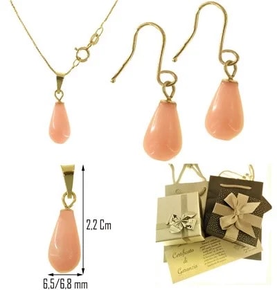 Ciondolo Pendente Orecchini Collana Catenina Oro Giallo 18 Kt 750 - immagine 9