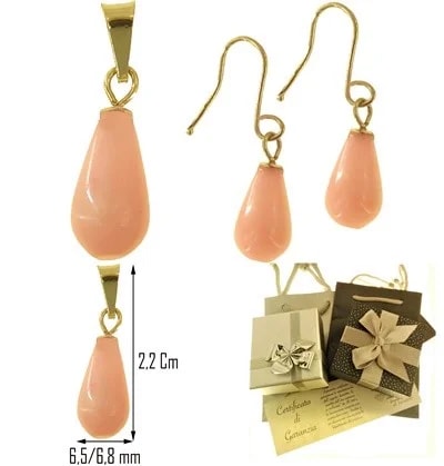 Ciondolo Pendente Orecchini Collana Catenina Oro Giallo 18 Kt 750 - immagine 10